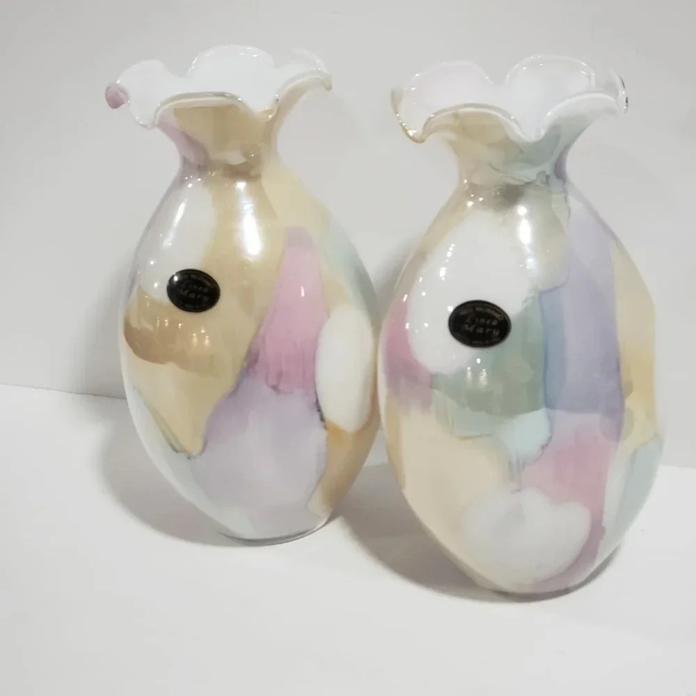 Vintage Arte  Murano,Linea Mary,Kristall Vase,Multi-colored.